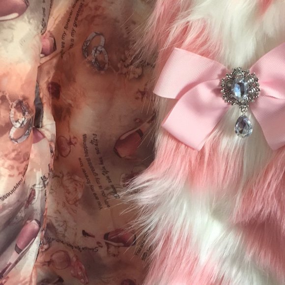 Pink and White Toddler Girl Fur Jacket Coat 2T - Picture 4 of 4